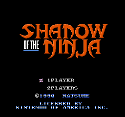 Shadow of the Ninja (USA) Title Screen